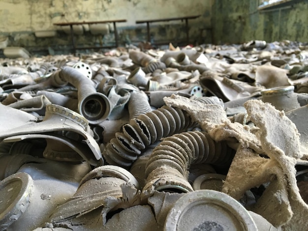 Abandoned pipes in room