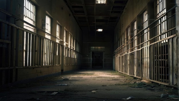 abandoned prison interior