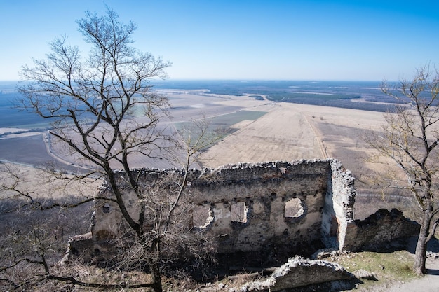 Abandoned ruins of medieval Plavecky castle in Slovakia