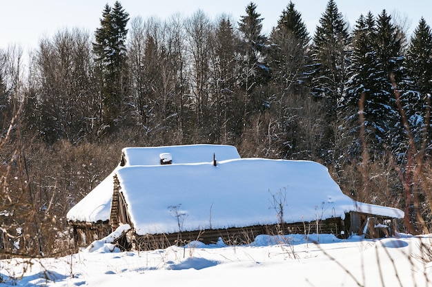 Casa rustica abbandonata ai margini del bosco