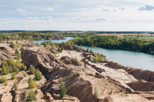 Abandoned sand quarry to the blue lake