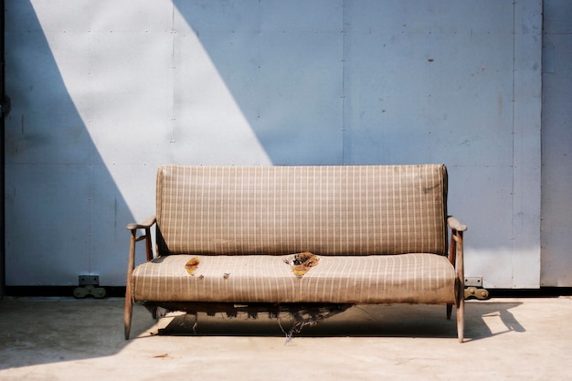 Abandoned sofa on street