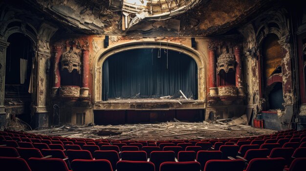 Photo abandoned theater ruins