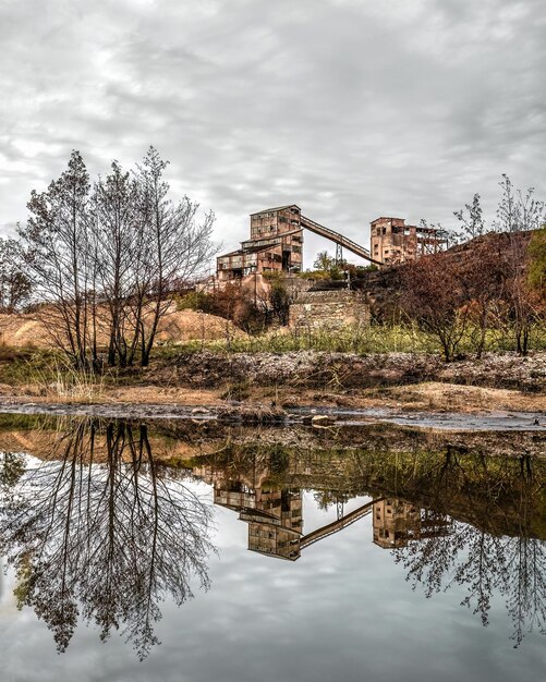 Abandoned zinc mines near to Kirki village North Evros Greece water reflection environmental disaster