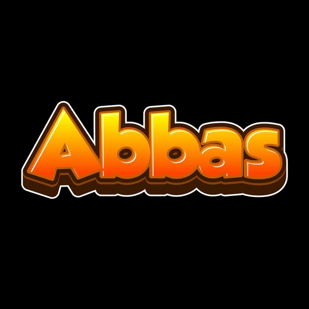 Photo abbas text 3d orange black background photo jpg