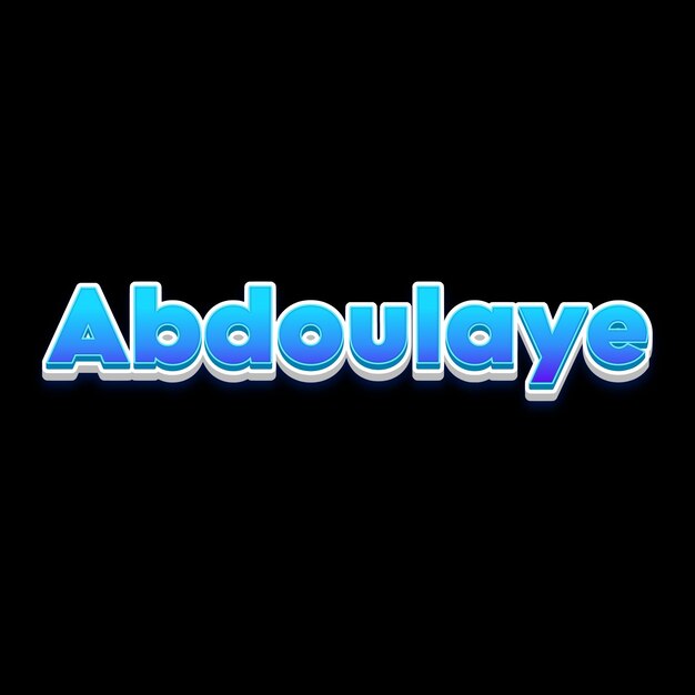 사진 abdoulaye 타이포그래피 3d 디자인 귀여운 텍스트 단어 멋진 배경 사진 jpg