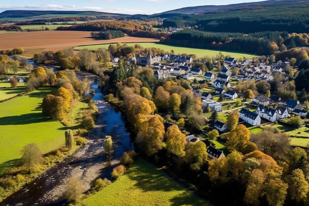 Aberdeenshire gehucht Panorama