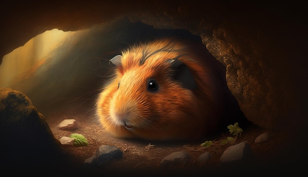 Abessijnse cavia dierengrotfoto's AI gegenereerd