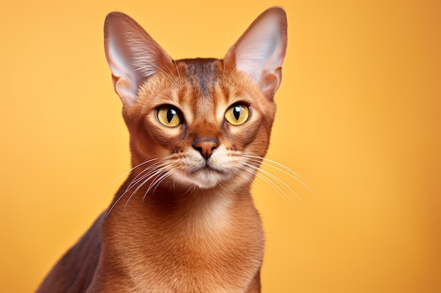 Abessijnse kat op oranje achtergrond