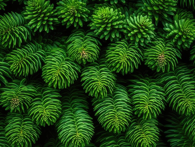 Abies Koreana Top View Green Natural Background