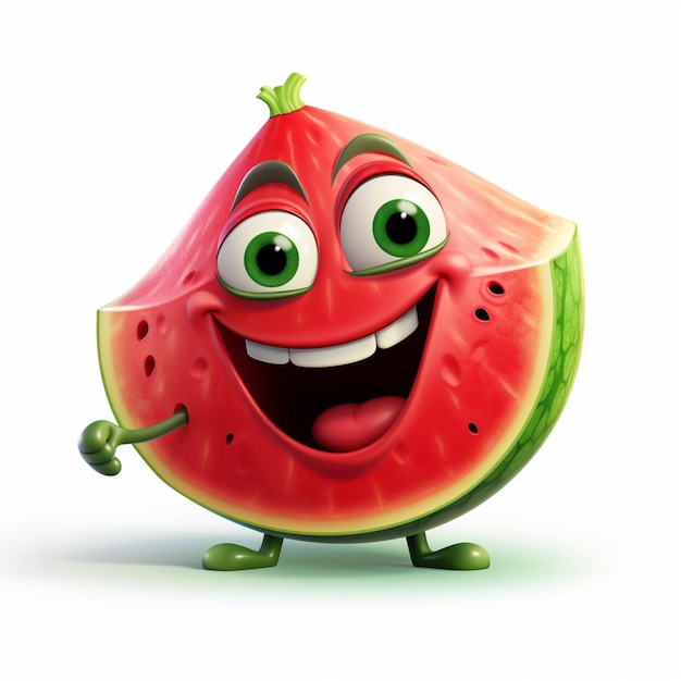 Aboujahl Watermelon 2d cartoon illustraton on white