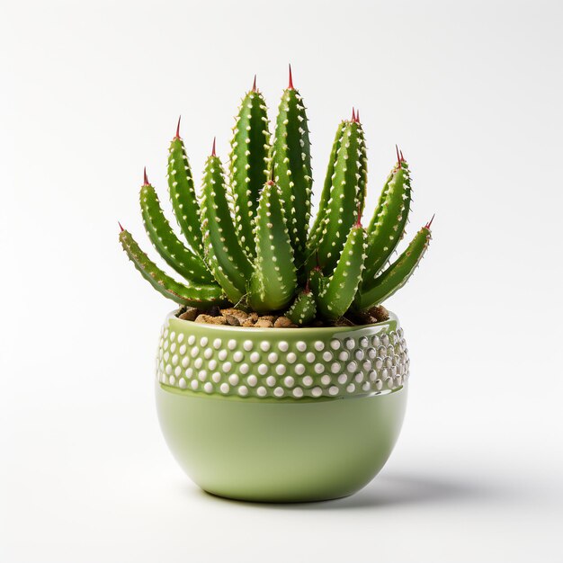 About cactus plant in a pot white backgroundcreated with generative ai