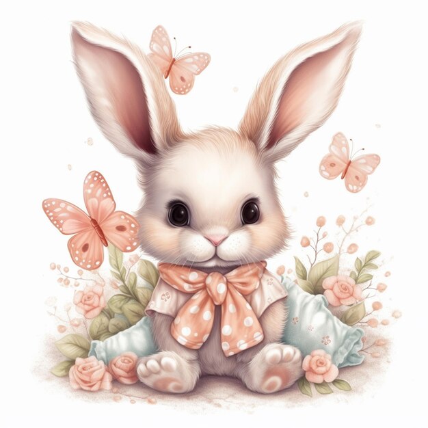 Photo about cute baby rabbit sublimation clipart