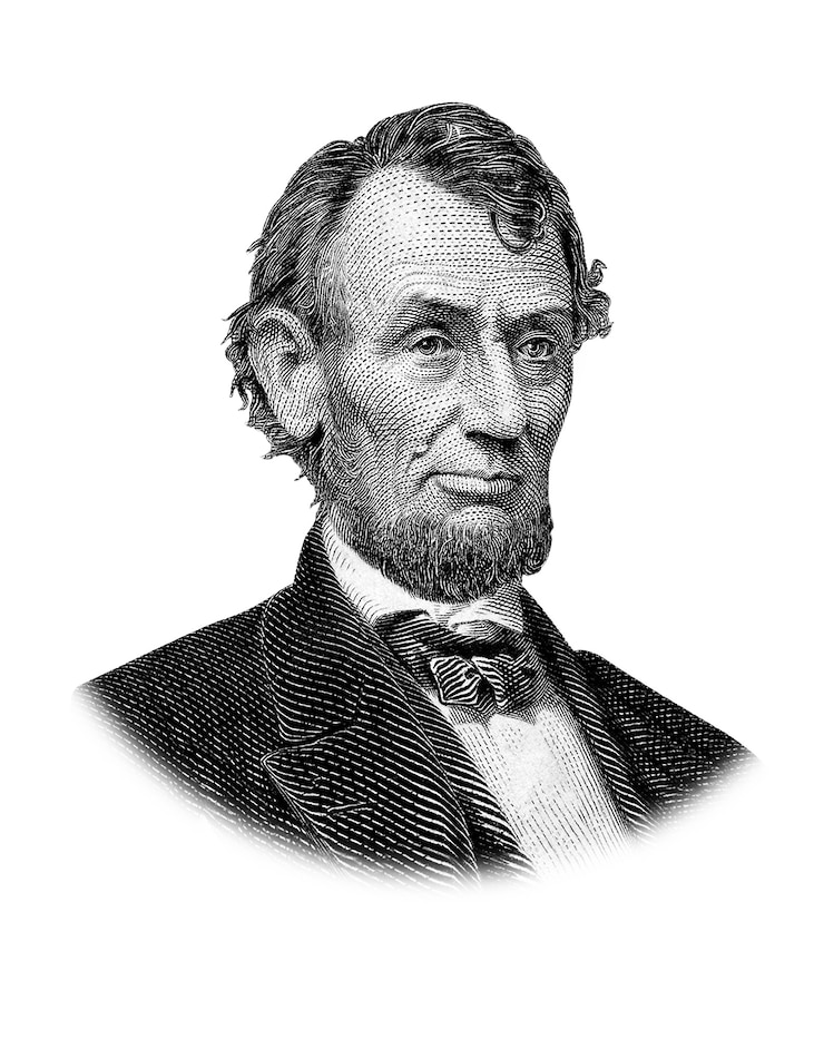 Photo abraham lincoln portrait isolated on white background
