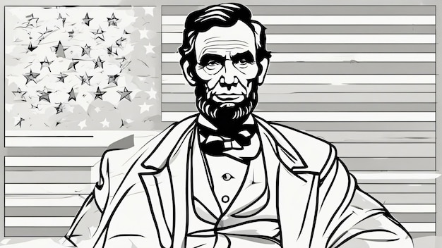 Foto abraham lincoln usa vlag digitaal kunst