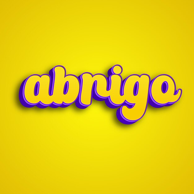 Abrigo typography 3d design yellow pink white background photo jpg