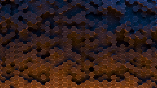 Photo absract hexagon pattern. 3d rendering