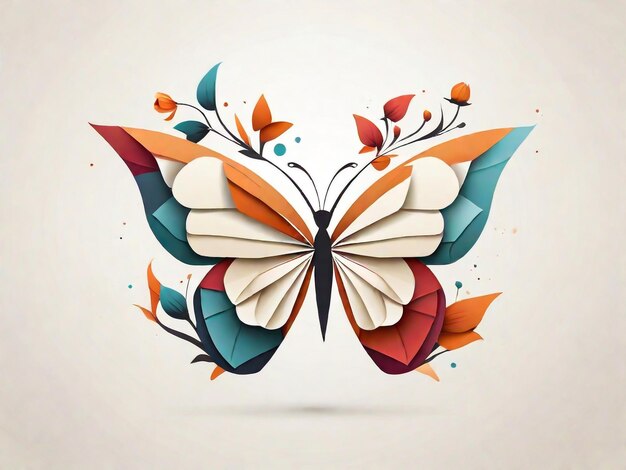 Photo abstact floral butterfly