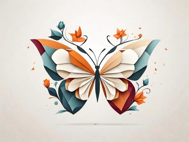 Photo abstact floral butterfly