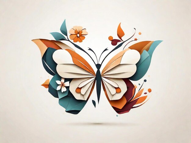 Photo abstact floral butterfly