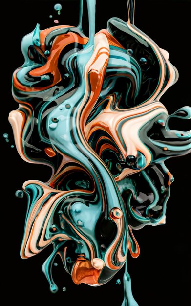 Photo abstract 2d liquid random shapes