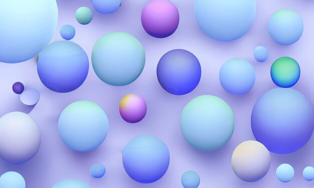 Abstract 3d achtergrondontwerp met pastelkleurige bollen