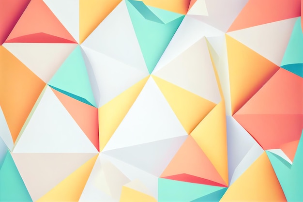 Abstract 3d background of colorful triangles Generative AI