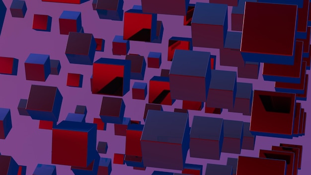 Abstract 3D background composed of cubes creating a visually striking and geometrically complex landscape