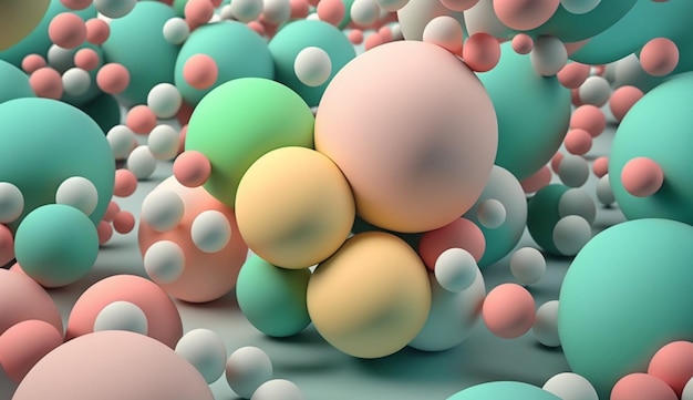 Abstract 3d background design with pastel colored generative Ai