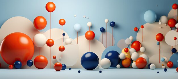 Абстрактный 3D-фона Фантастические формы в разных цветах