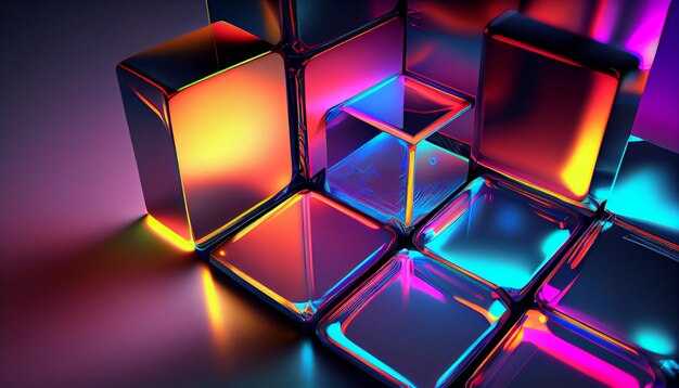 Abstract 3d background wallpaper with glass square shape