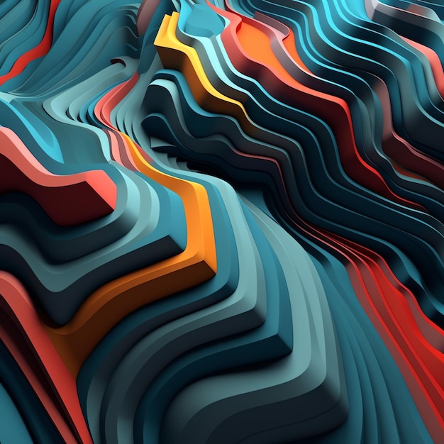 Abstract 3d background with 3d colorful texture