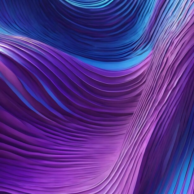 Abstract 3d background with blue and violet striped wavy lines