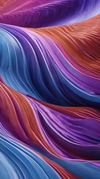 Abstract 3d background with blue and violet striped wavy lines