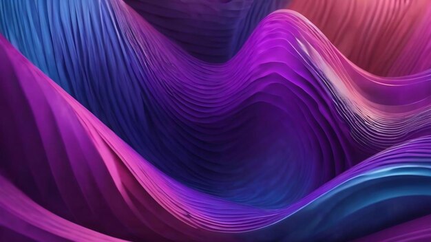 Abstract 3d background with blue and violet striped wavy lines