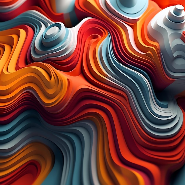 Abstract 3d background with colorful shapes