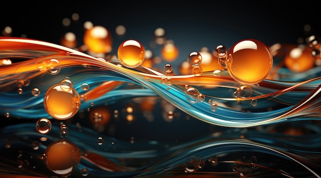 Abstract 3D Background with Luminous Spheres