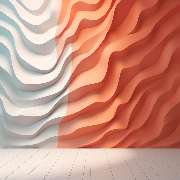 Abstract 3d background with wavy shapes