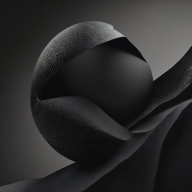 Premium AI Image | Abstract 3d black background grey background with ...