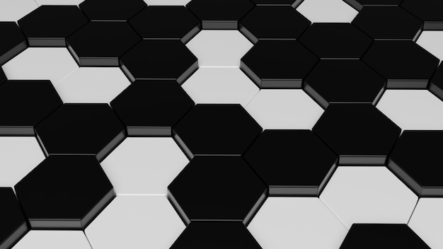 Abstract 3d black and white hexagonal pattern background