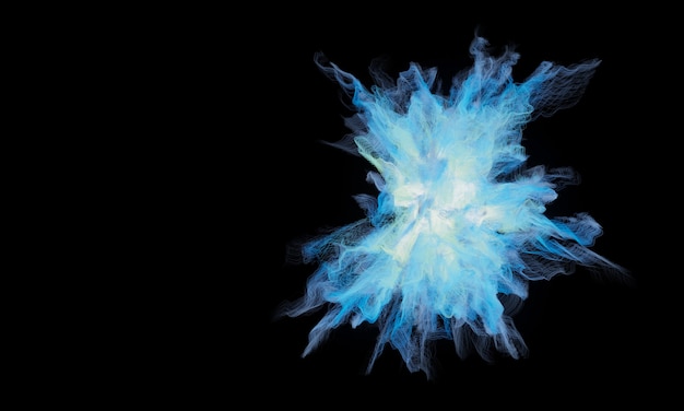 Abstract 3D blue soul flame