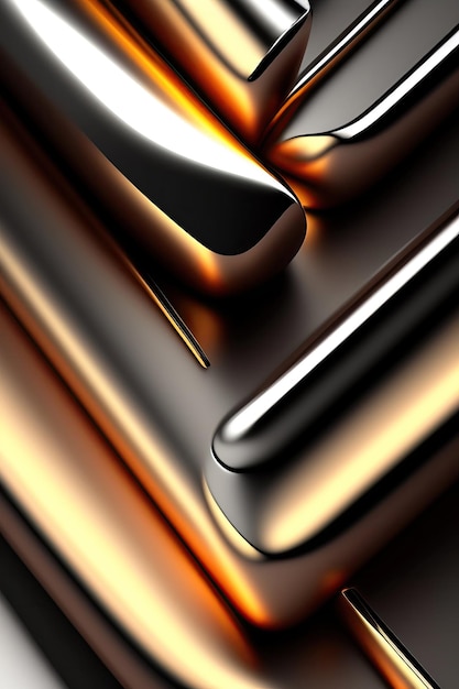 Abstract 3D Chrome Background