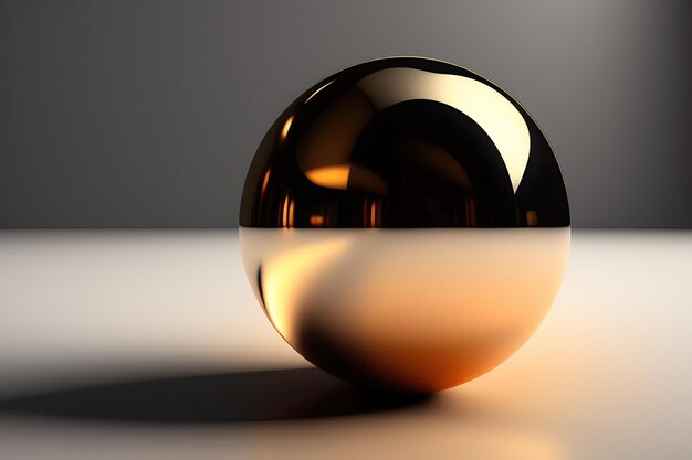 Abstract 3D chrome ball