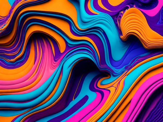 Foto abstract 3d colorato sfondo ondulato
