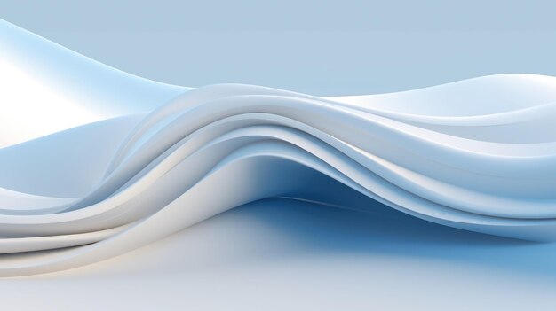 Abstract 3d curved background white with sky blue and white style free form minimalism