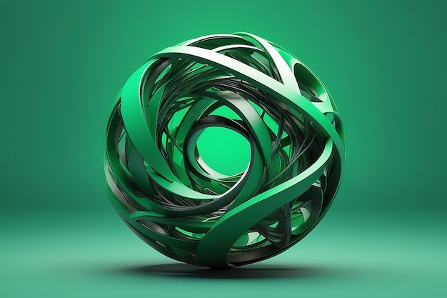 Abstract 3d design against green background