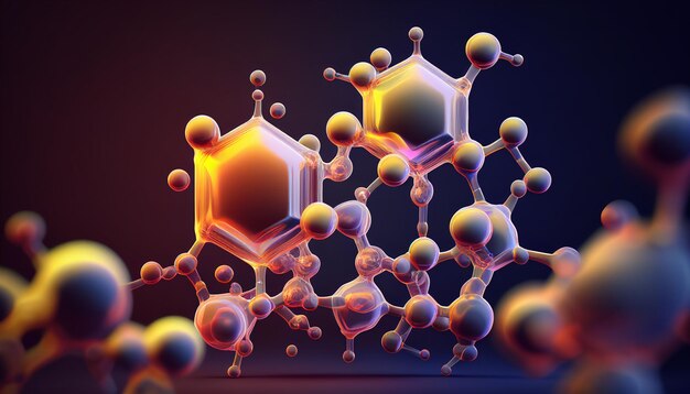 Абстрактный трехмерный фон молекул ДНК для медицинской науки
