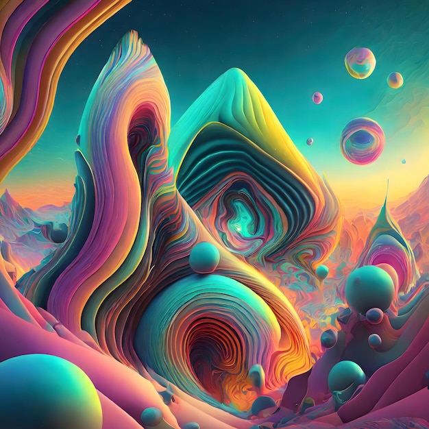 Abstract 3D effect gradient Shapes