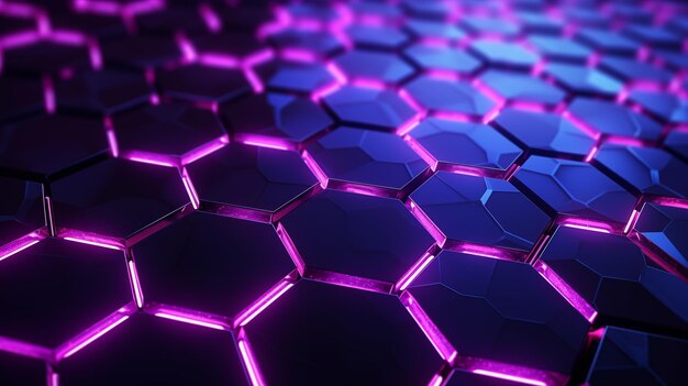 Photo abstract 3d futuristic molecular neon mesh