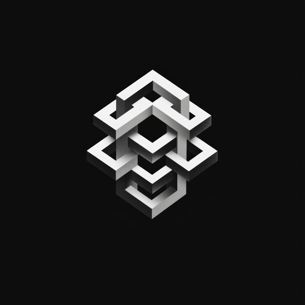 abstract 3d geometric pattern interlocking squares minimalist design